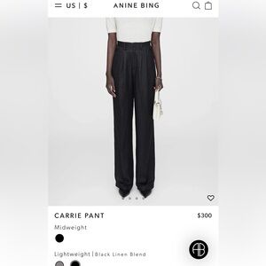 Anine Bing Midnight Black Trousers